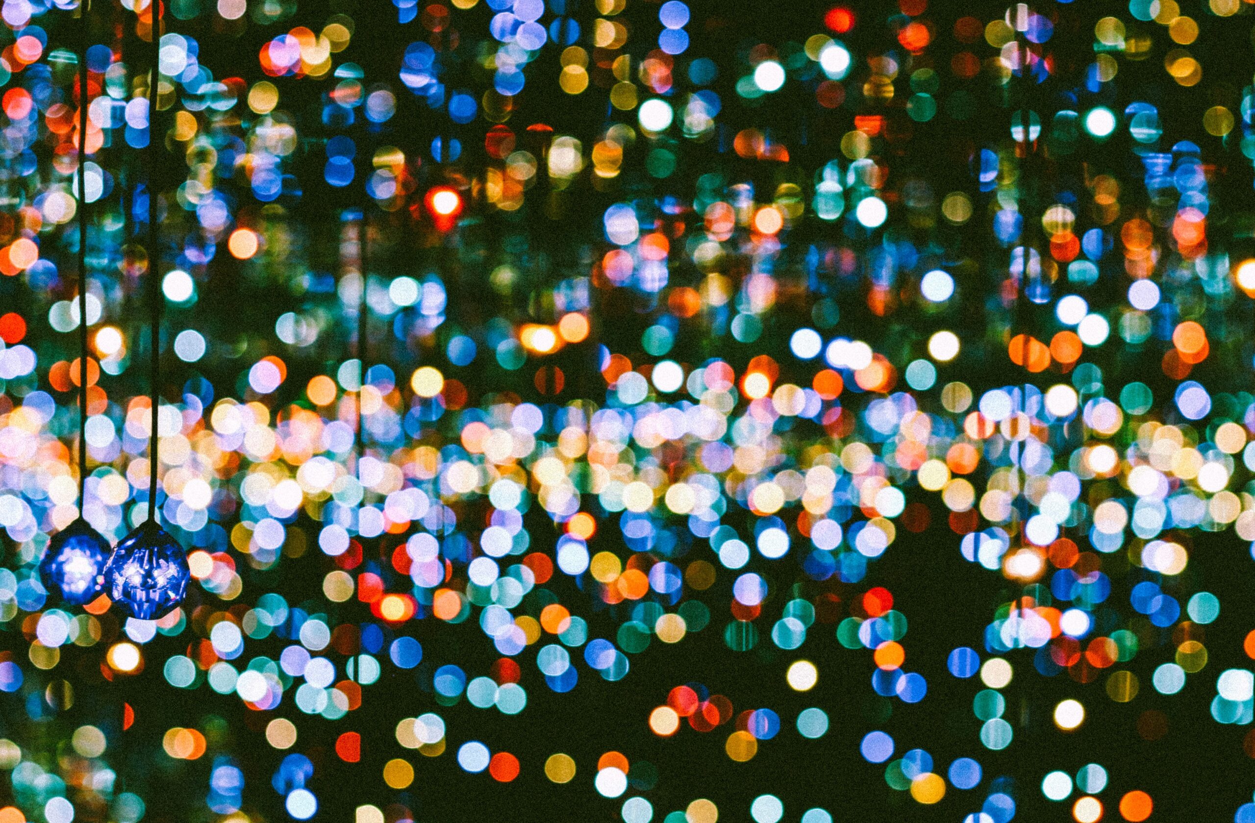 bokeh effect of multi-color string lights